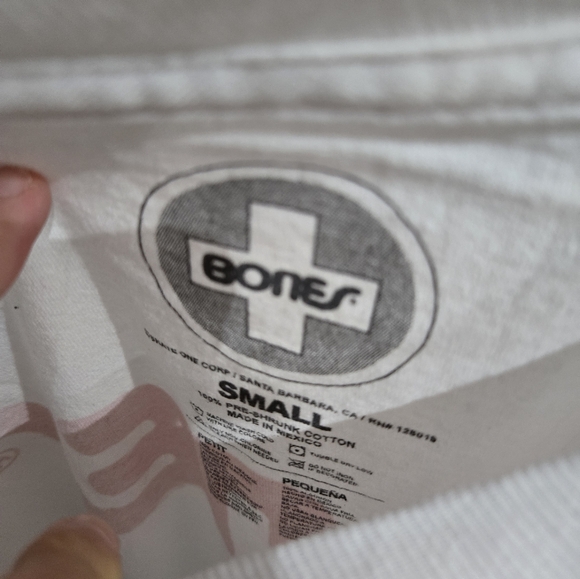 Bones Bearings skateboard t-shirt, White, Small - Picture 4 of 4